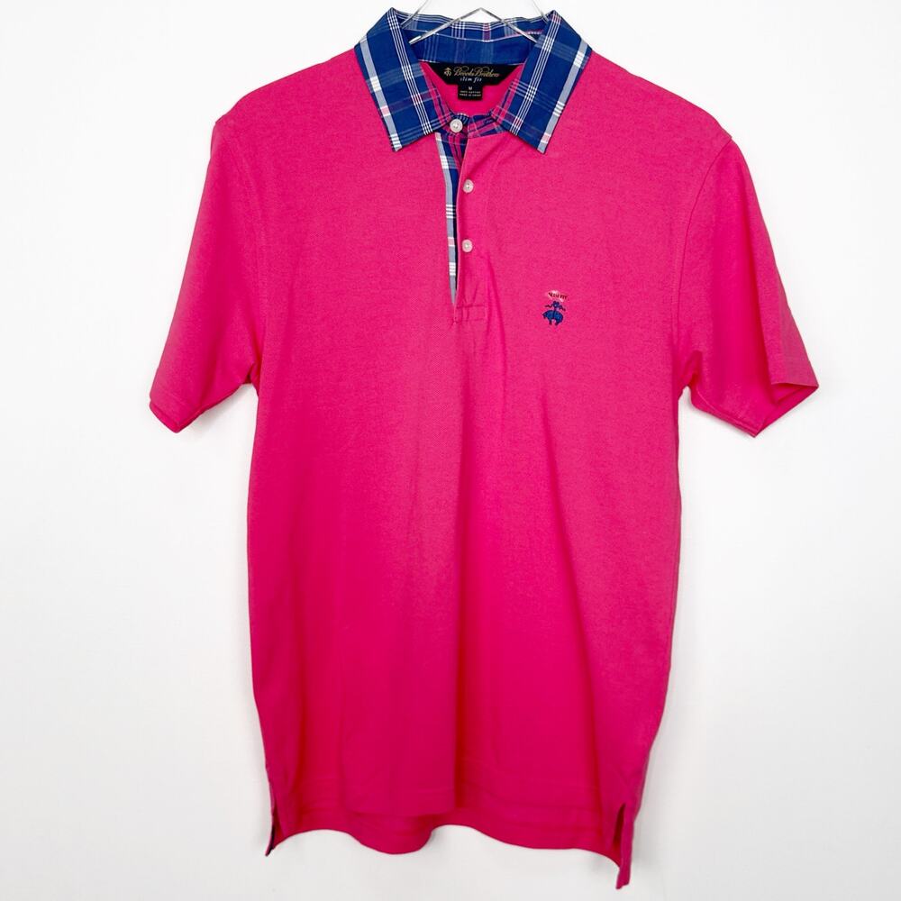 NWOT Brooks Brothers Slim Fit 100% Cotton Pink Polo Shirt M